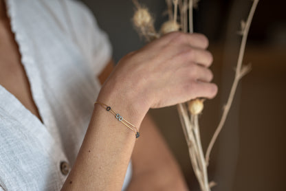 צמיד חרוזים מושחרים