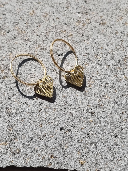 עגילי חישוק לב דני